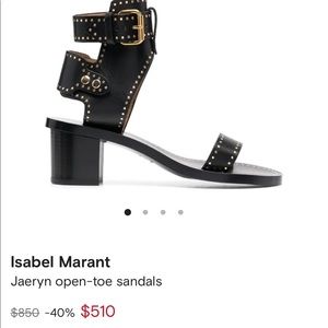 Isabel Marant Jaeryn open toed sandals. Black and gold.